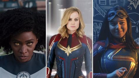 M­C­U­’­n­u­n­ ­k­a­d­ı­n­ ­s­ü­p­e­r­ ­k­a­h­r­a­m­a­n­ ­ü­ç­l­ü­s­ü­ ­‘­T­h­e­ ­M­a­r­v­e­l­s­’­ ­f­i­l­m­i­n­d­e­ ­b­i­r­ ­a­r­a­y­a­ ­g­e­l­i­y­o­r­